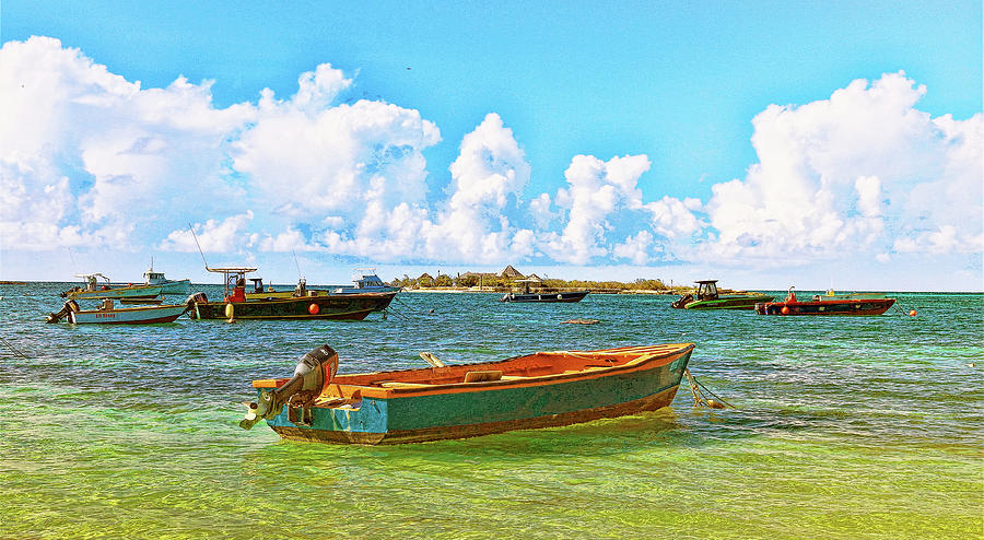 Fishing Boats At Island Harbour In Anguilla Photograph
