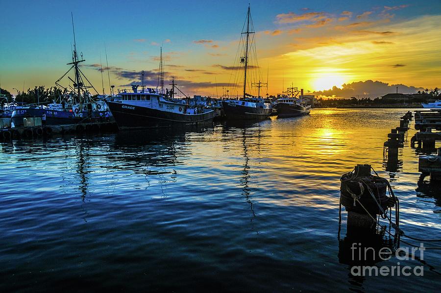 Boat Photograph - Fishing Boats at Sunset by D Davila