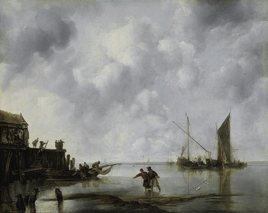 Boat Painting - Fishing Boats In A Calm by Jan Van De Cappelle
