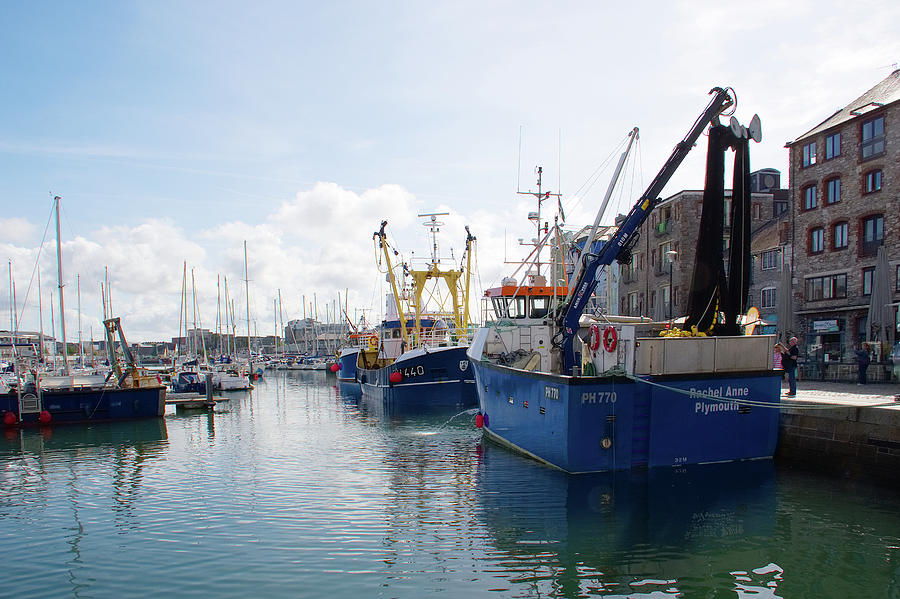 Fishing Boats In Sutton Harbour Photograph