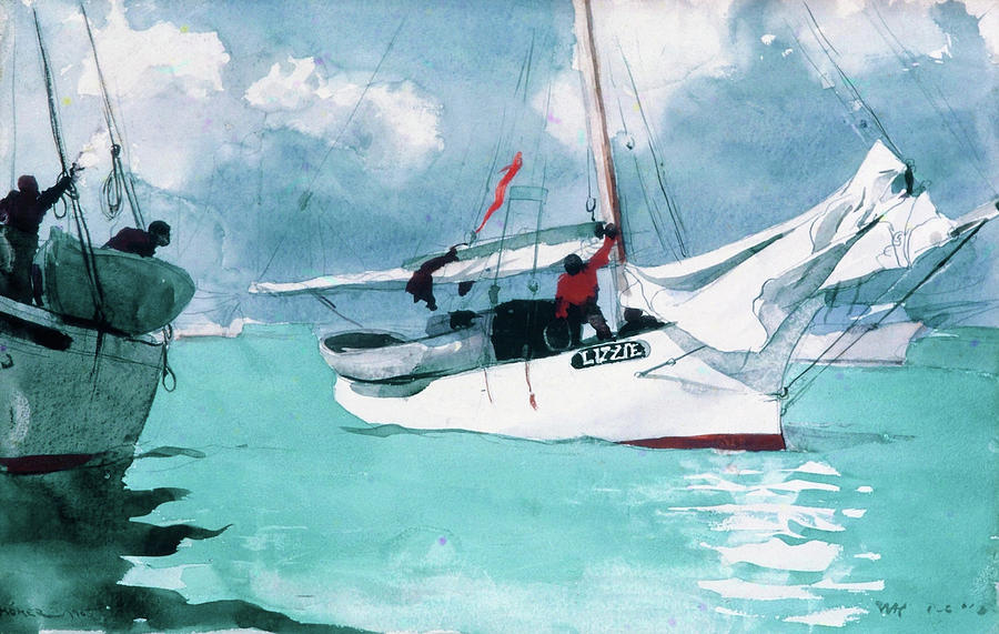 Winslow Homer Painting - Fishing Boats, Key West - Digital Remastered Edition by Winslow Homer