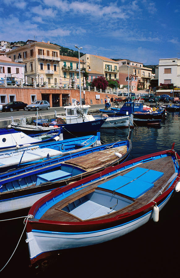 Fishing Boats Moored At La Maddalena Photograph by Dallas Stribley