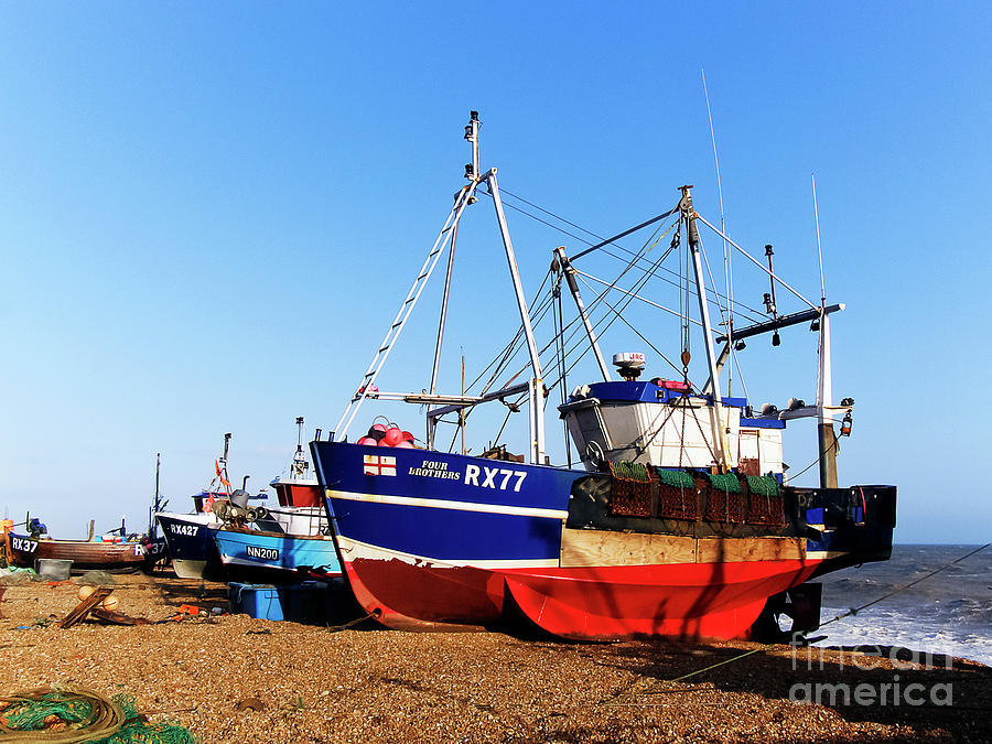 Fishing Boats on Hastings Stade Photograph by Terri Waters