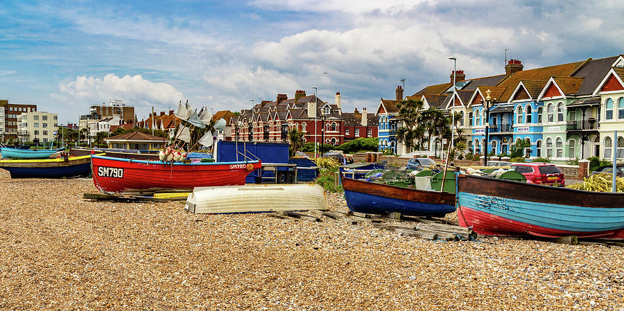 Fishing Boats on Worthing Beach Photograph by Roslyn Wilkins