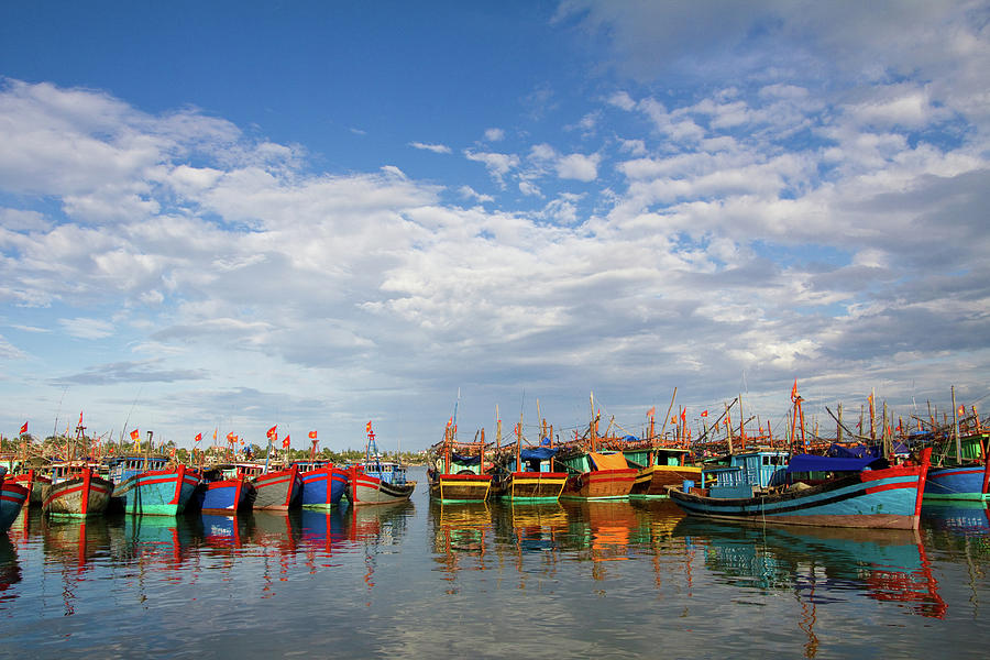 Fishing Boats, Vietnam, Dong Hoi Photograph by Sam Spicer