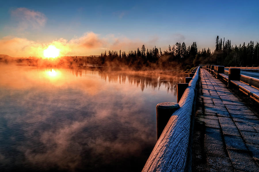Fishing Bridge at Sunrise Photograph by David Soldano