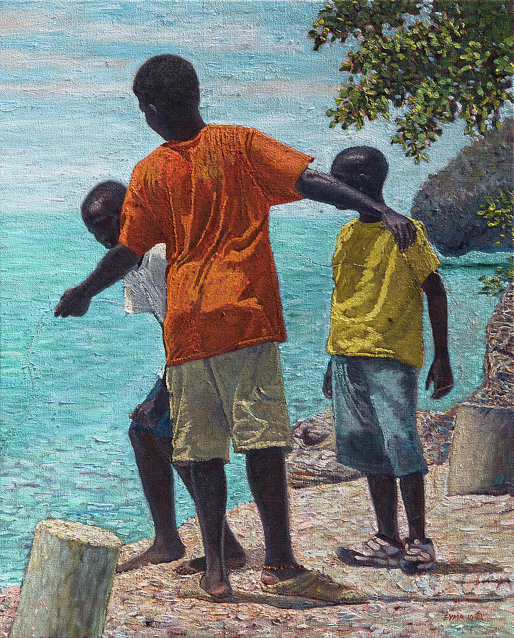 Fishing Buddies Painting by Ritchie Eyma