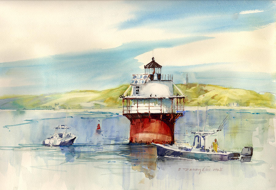 Nature Painting - Fishing Bug Light by P Anthony Visco