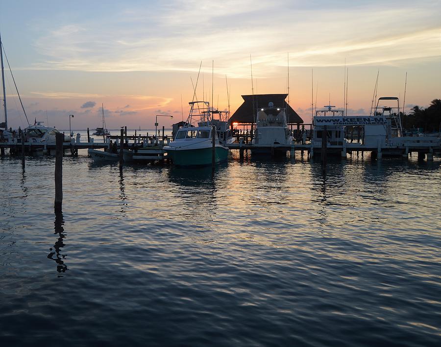 Fishing Dock At Sunset Photograph