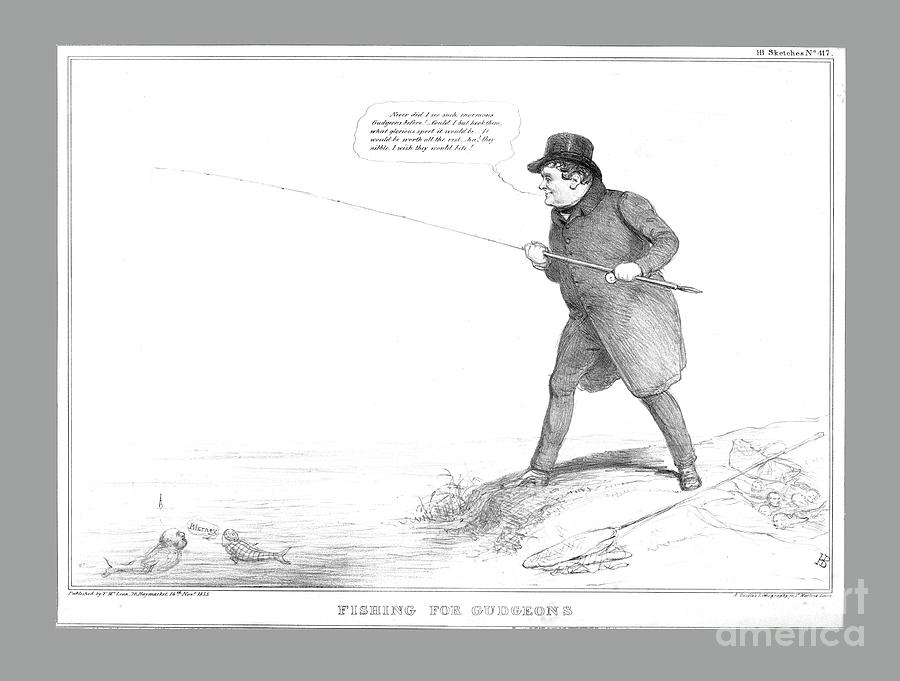 Fishing For Gudgeons Drawing by Print Collector