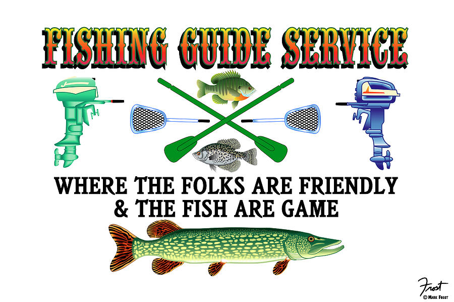 Lodge Digital Art - Fishing Guide Service by Mark Frost