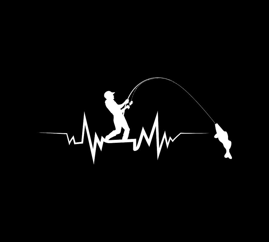 Fishing Heartbeat Cool Beat Great Gift For Fisherman Digital Art by Art  Frikiland - Fine Art America