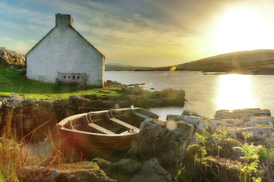 Fishing Hut Sunset Photograph by John Aerts - Pixels