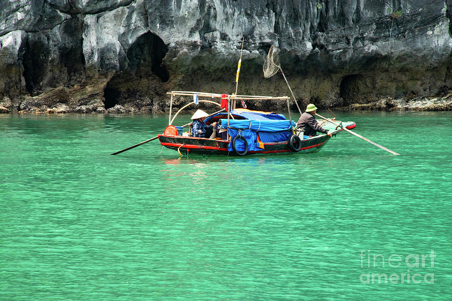 Fishing in Halong Bay Four Photograph by Bob Phillips
