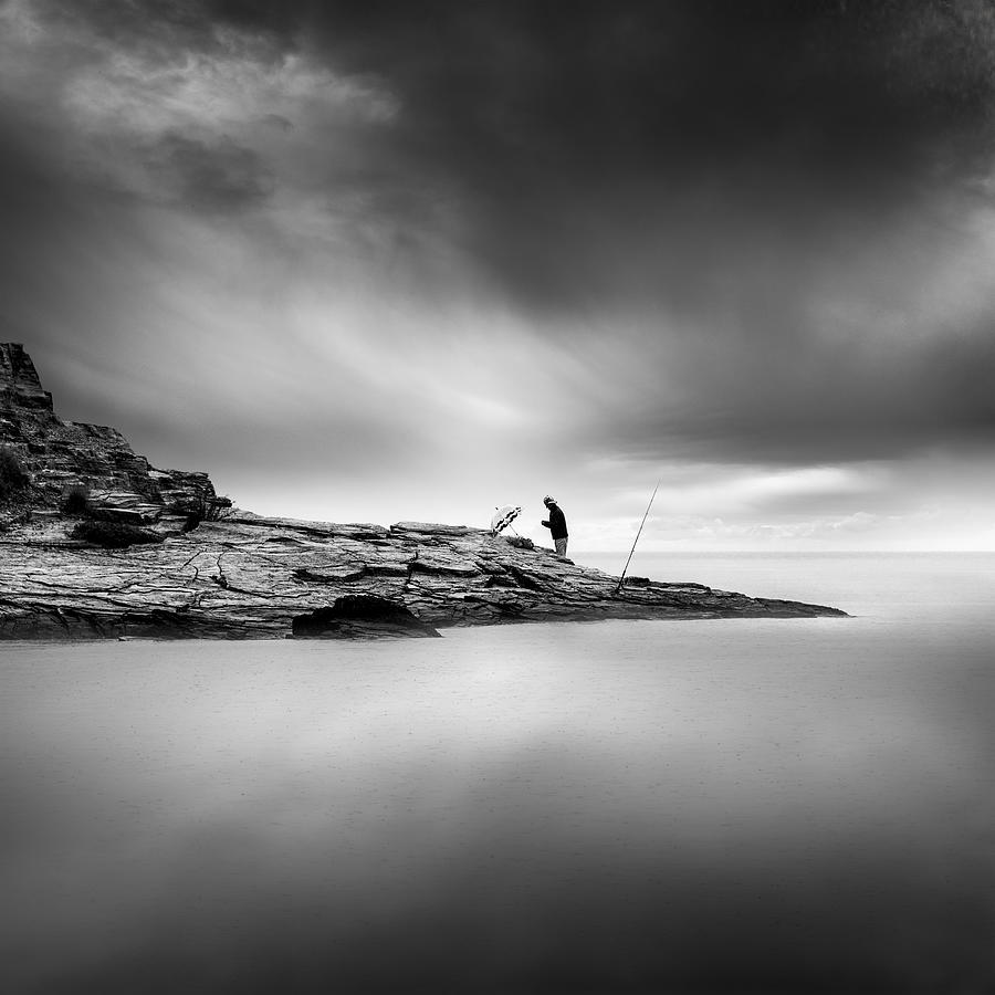 Fishing In The Rain Photograph by George Digalakis