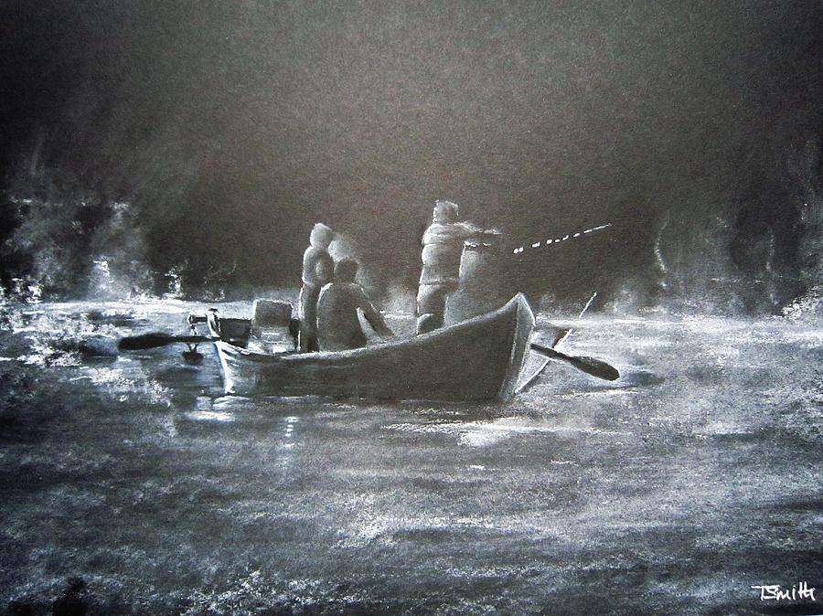 Fishing near dawn Pastel by Teresa Smith