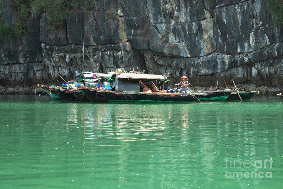 Fishing near Vung Vieng Village Photograph by Bob Phillips