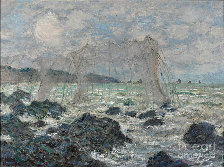 Fishing Nets At Pourville Drawing by Heritage Images
