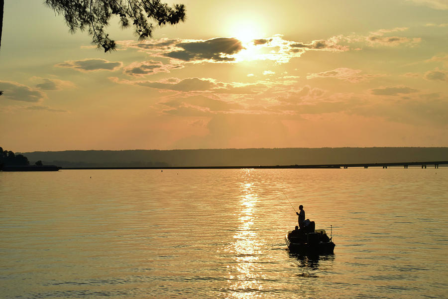 Sunset Photograph - Fishing On Lake Guntersville 17 2 by Robert Michaud