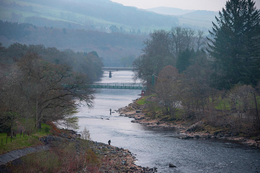 Fishing on the River Tummel - Pitlochry Scotland Photograph by Bill Cannon