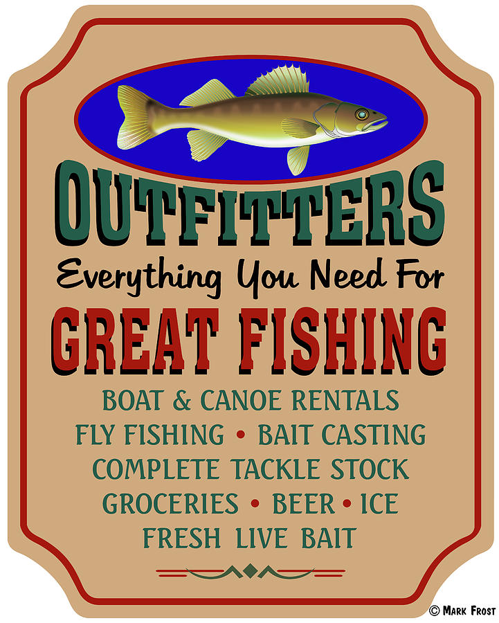 Fishing Digital Art - Fishing Outfitters by Mark Frost Fishing Digital Art - Fishing Outfitters by Mark Frost