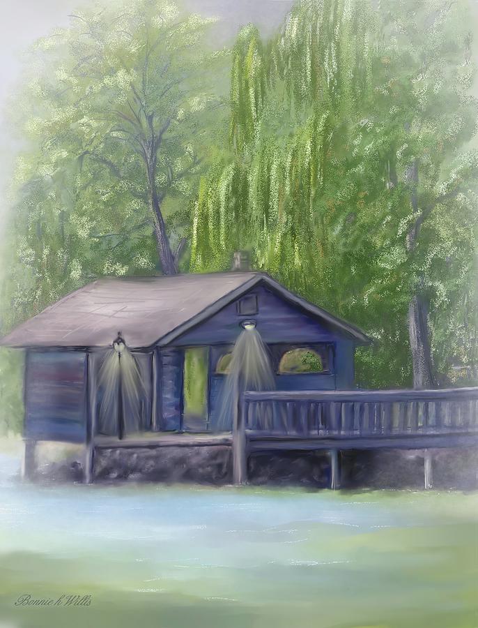 Fishing Pond Painting by Bonnie Willis