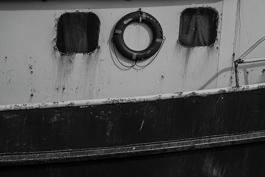 Fishing Troller Details BW Photograph by Susan Candelario