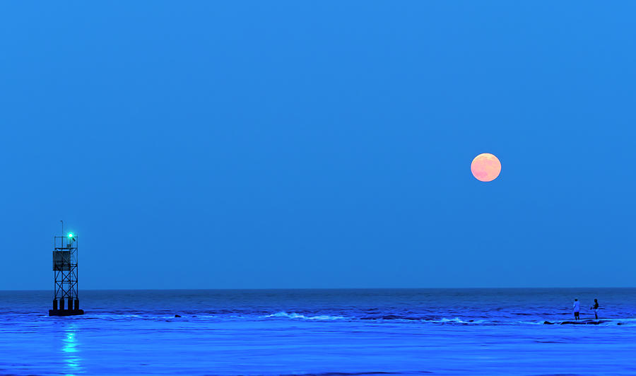 Fishing Under Full Moon Photograph by David Kay | Fine Art America