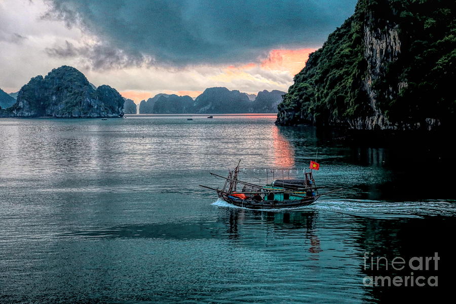 Fishing Vessel Vietnam Scenery  Photograph by Chuck Kuhn
