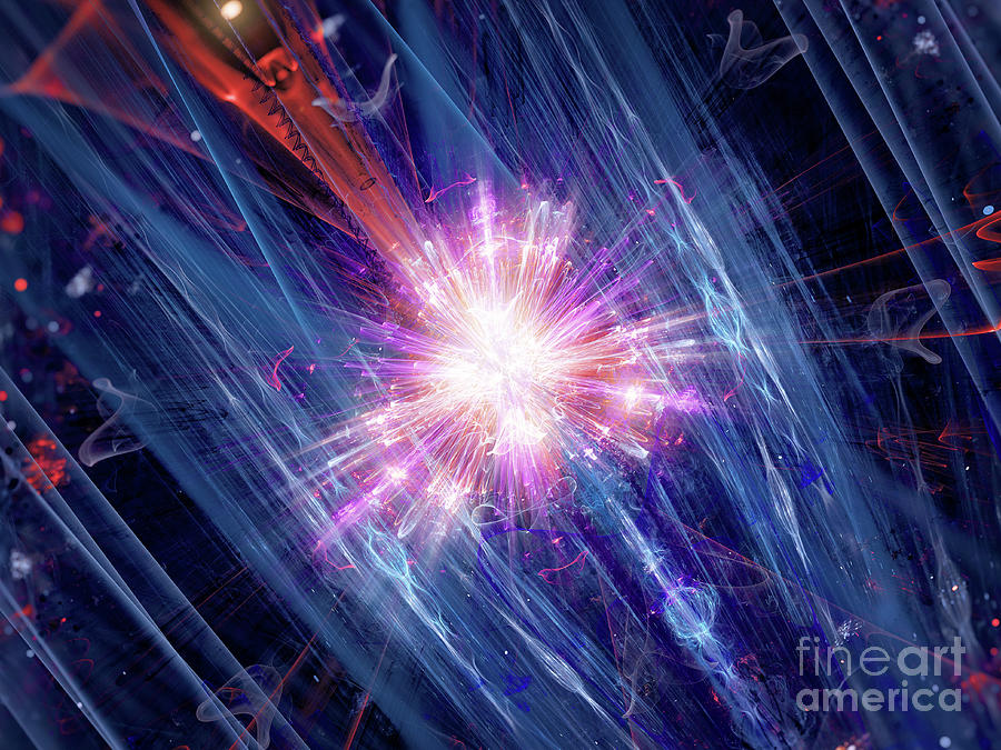 Fission Of Particle In Collider Photograph by Sakkmesterke/science Photo Library