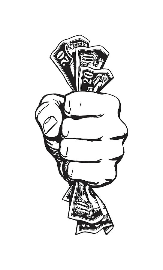 Fist Full Of Dollars Drawing By Csa Images - Fine Art America