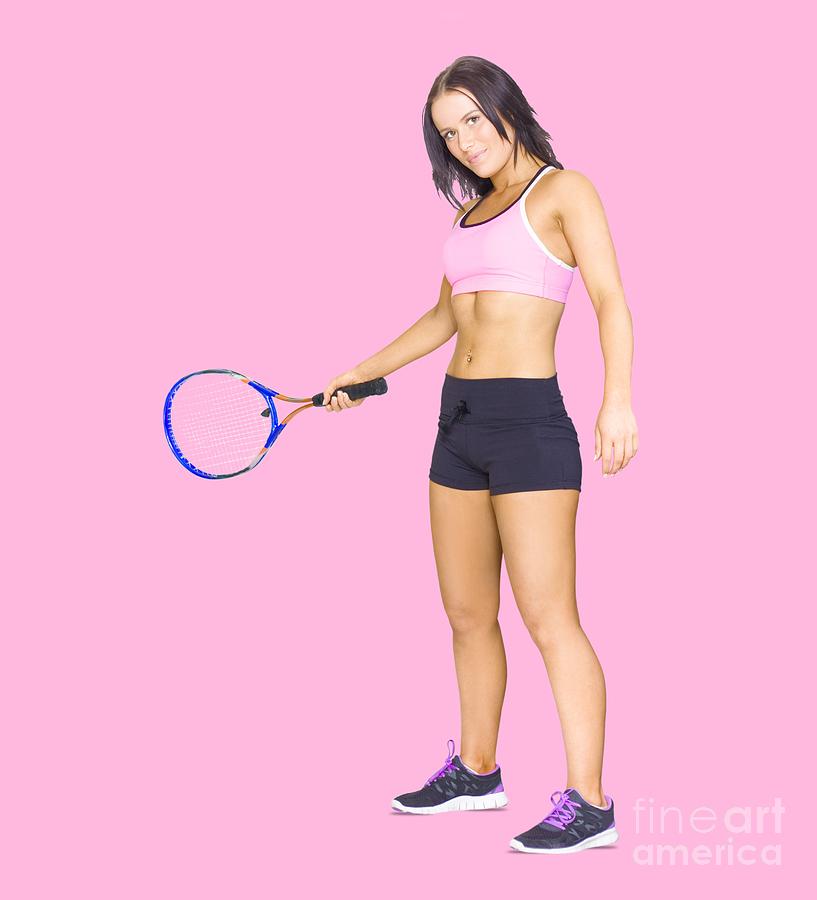 Fit Active Female Sports Person Playing Tennis Photograph by Jorgo Photography