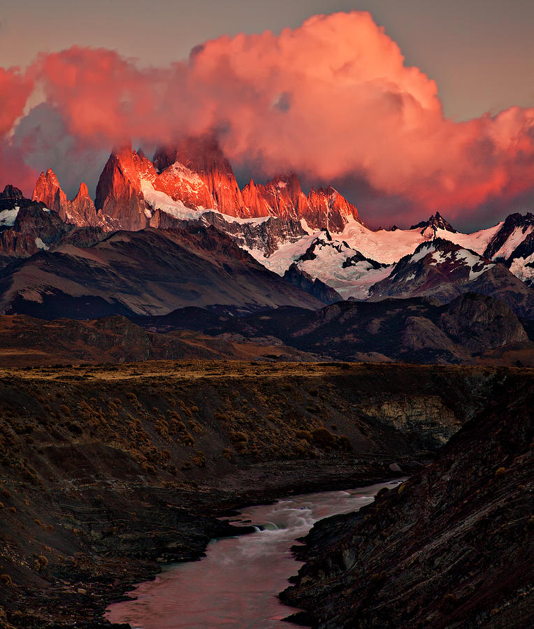 Fitz Roy- Fiery Sunrise Photograph by Marion Faria Photography