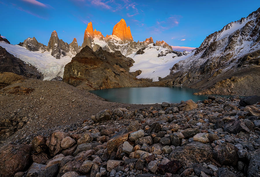 Fitz Roy Mountain, Argentina Digital Art by Jan Miracky