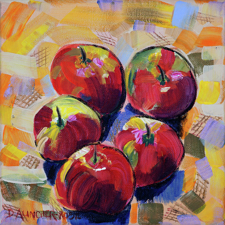 Five Apples Painting by Seeables Visual Arts