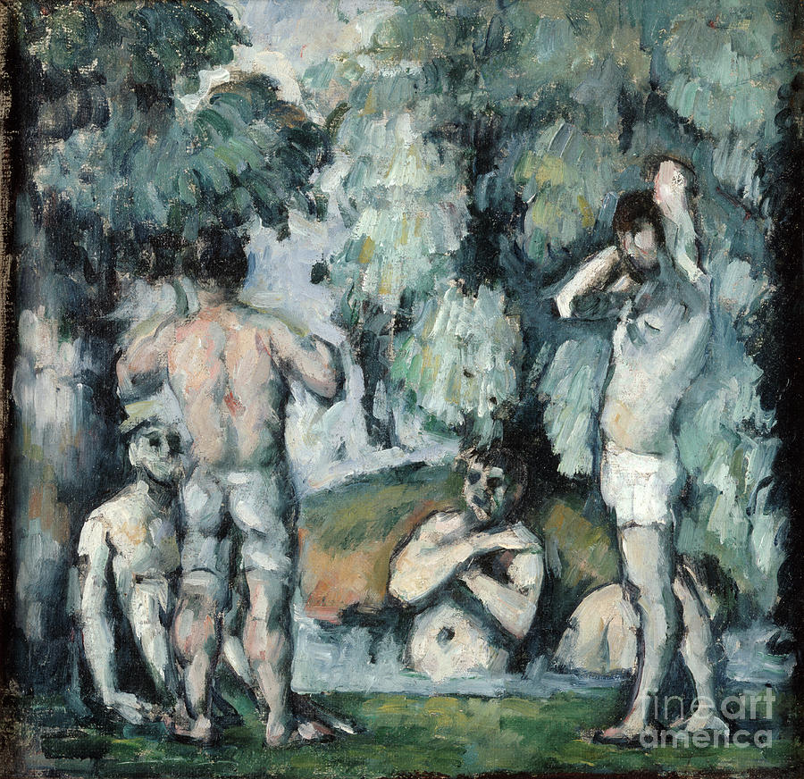 Five Bathers, C1875-1877. Artist Paul Drawing by Print Collector