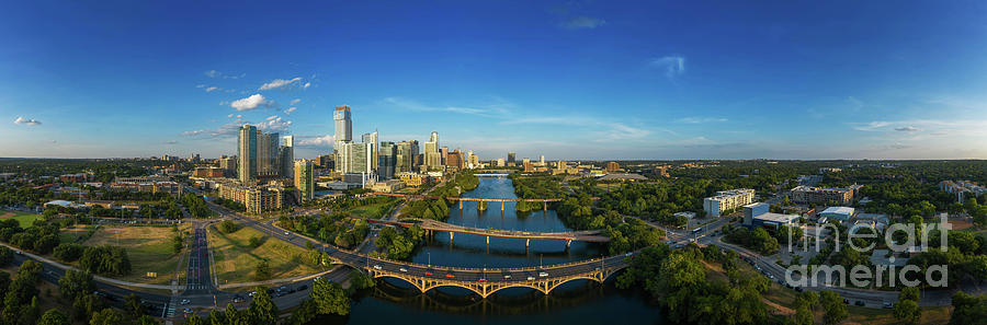 Five bridges over Austins Lady Bird Lake connect downtown Austin by Herronstock Prints Five bridges over Austins Lady Bird Lake connect downtown Austin by Herronstock Prints