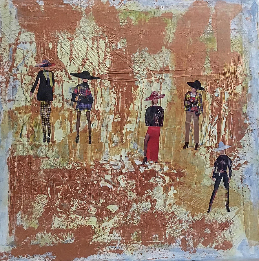 Five Ladies Mixed Media by Mary Chris Hines