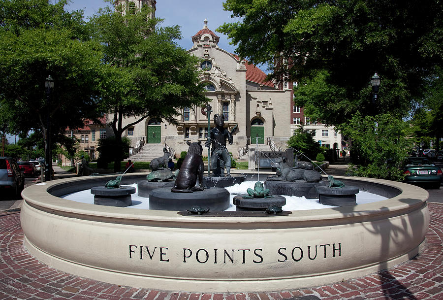 Five Points South Fountain, Birmingham, Alabama Painting by Carol ...