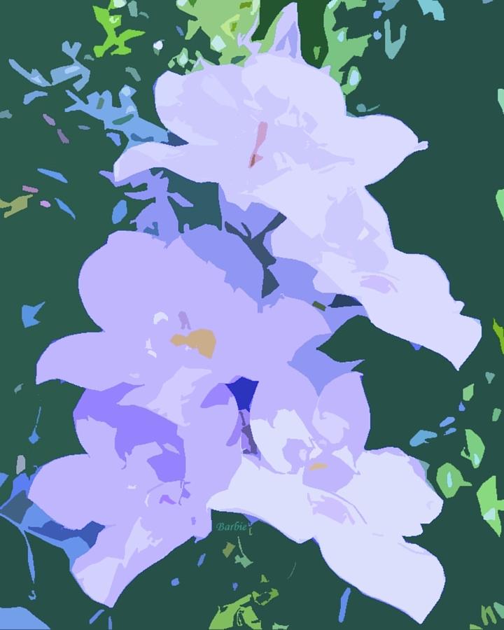 Five Purple Flowers Cutout Photograph