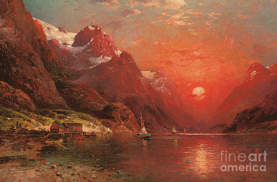 Fjord at dusk, 1922 Painting by Ivan Fedorovich Choultse