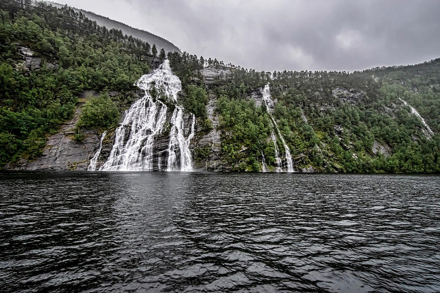 Fjord waterfall scene Photograph by Sven Brogren