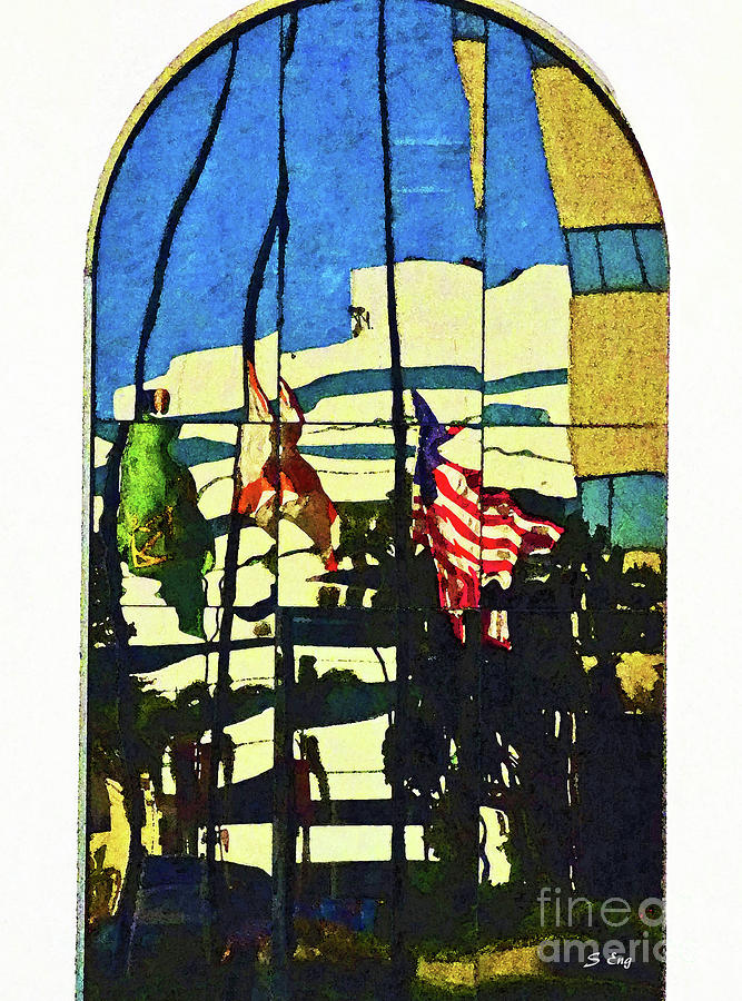 Flag Abstract Reflection 300 Painting