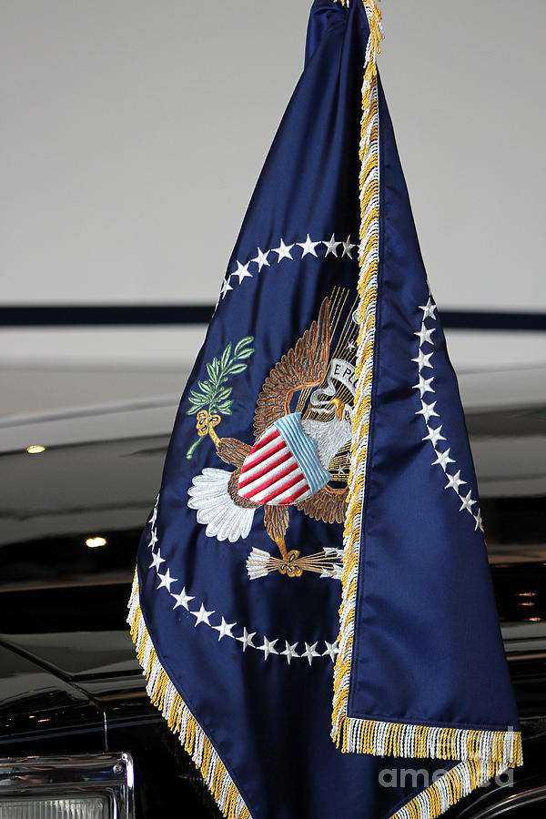 Flag from Ronald Reagan Motorcade at Reagan Library Photograph by Colleen Cornelius