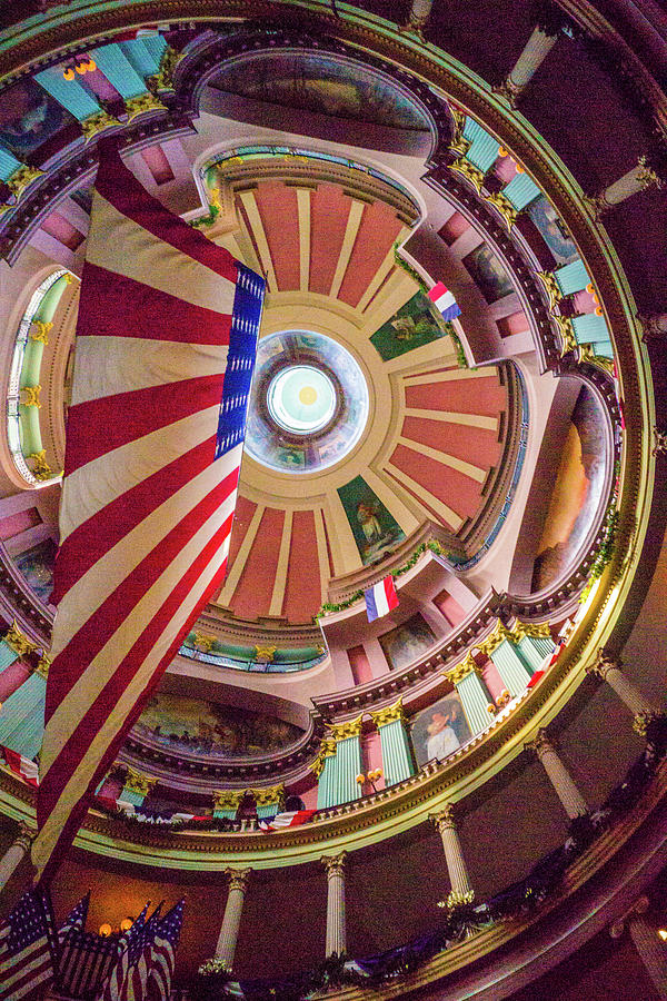 Flag in Old Courthouse Photograph by Joe Kopp