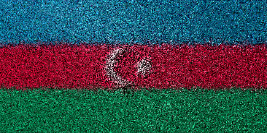 Flag of Azerbaijan Digital Art by Jeff Iverson