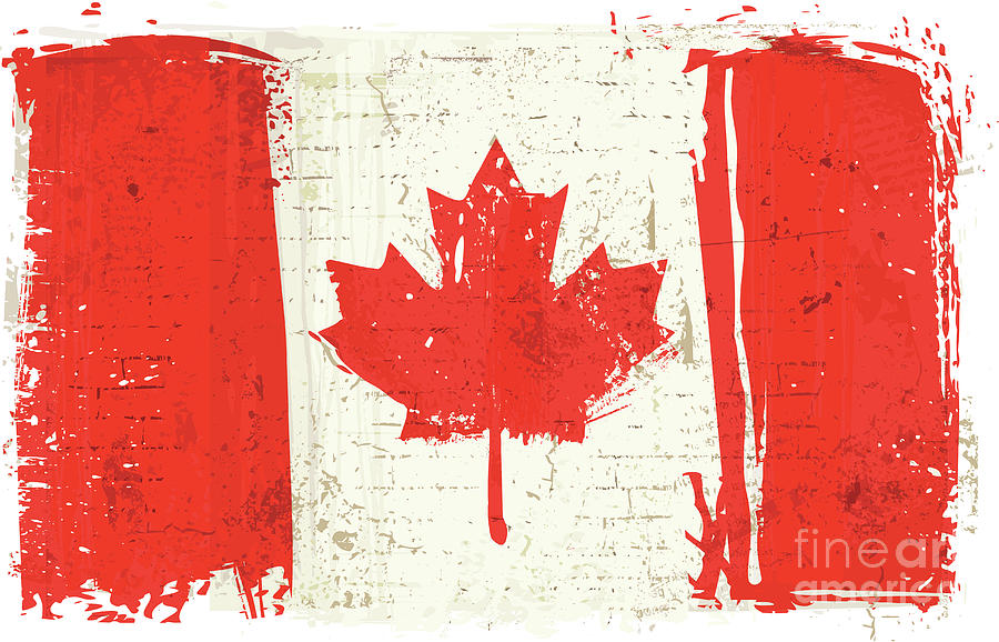 Flag Of Canada On Wall Digital Art by Shanina