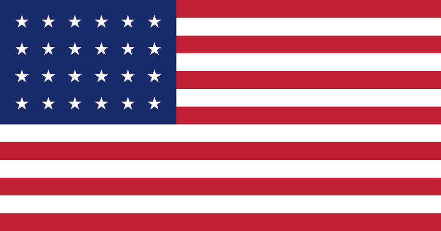 Flag Of The United States Of America, 1822 - 1836 Painting by New ...