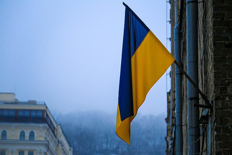 Street Photograph - Flag Of Ukraine by Alii