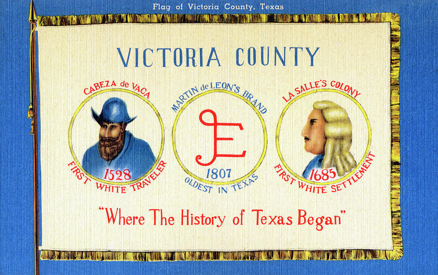 Flag of Victoria County, Texas Painting by Leopold Morris